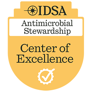 IDSA Antimicrobial Stewardship Center of Excellence badge
