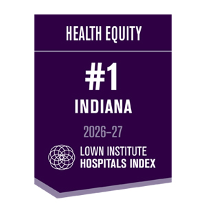 Health Equity Number One Indiana 2026-27 Lown Institute Hospitals Index badge