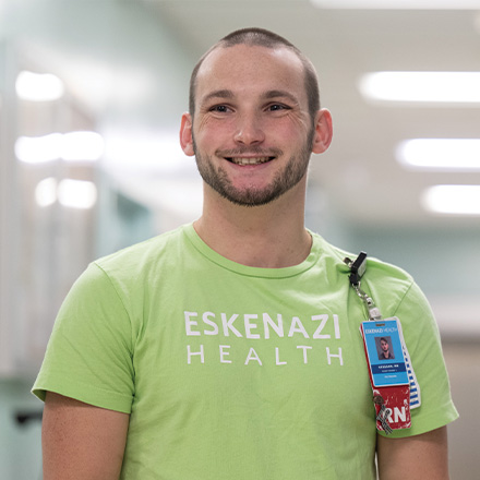 Male nurse smiling at the camera